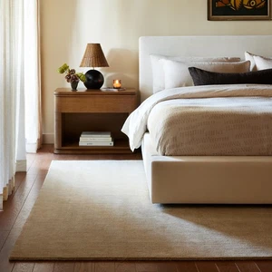 26 x 8 Arrel Speckled Wool-Blend Indoor Area Rug, Mid-Century Modern Sand for... - Picture 1 of 8