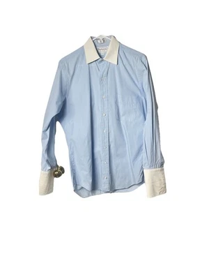 Burberry London 100% Cotton Oxford Dress Shirt Men 15 / 33 Sky Blue White Collar - Image 1 of 4