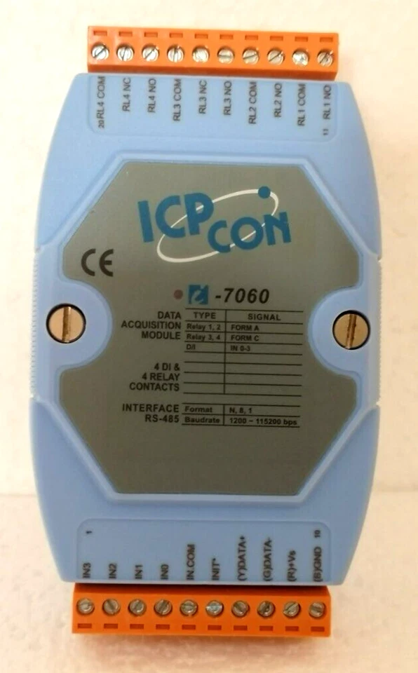 ICP DAS ICP CON I-7060 4-ch Isolated (Wet, 4~30 VDC) DI & 4-ch Signal Relay Modu - Image 1 of 3
