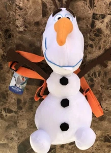 Disney Frozen Olaf 17 Zoll Plüsch Rucksack Schultergurte kleine Tasche auf der Rückseite Neu mit Etikett - Bild 1 von 12