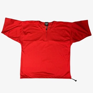 Vintage Easton Jersey Men M Medium Red Half Zip Vented Baseball Batting Practice - Picture 1 of 10