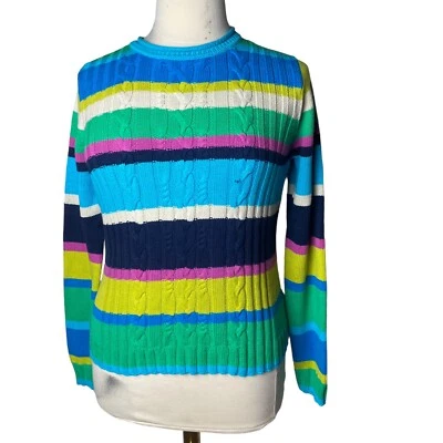 Suéter tejido con cable Van Heusen nuevo con etiquetas para mujer grande bloque de color Y2K precio de venta sugerido por el fabricante 82 USD Foto 1 de 4