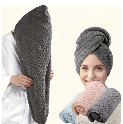 3 PIEZAS Toalla absorbente de cabello de secado rápido Turbante Envoltura Suave Ducha Gorra de baño Sombrero Foto 1 de 4