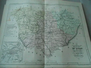 Carte département de La Haute Loire en couleur 19ème - Picture 1 of 1