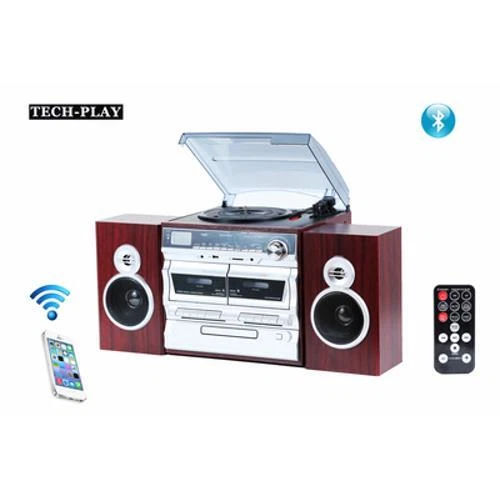 TECHPLAY ODCK110 RECORD PLAYER STEREO & KARAOKE SYSTEM BLUETOOTH CD CASSETTE NEW - Image 1 of 4