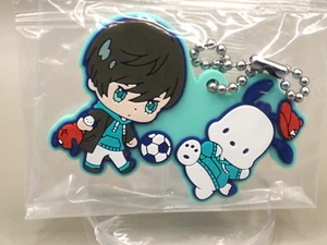 Rin Itoshi Pochacco Blue Lock x Sanrio Collab Rubber Keychain Japan J666 - Picture 1 of 3