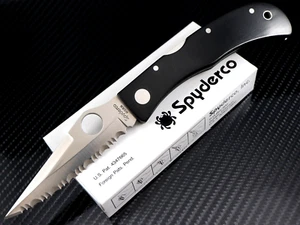 [NEW!] SPYDERCO C34S JESS HORN II AUS-8/MICARTA JDM Vintage Folding Knife - Picture 1 of 12