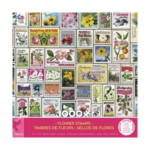 Ceaco Puzzle Stamps - Flower Stamps (1000 Pieces) New V28 - Image 1 of 1