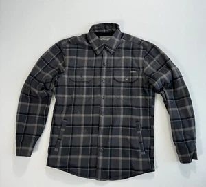 Eddie Bauer Men Small Flannel Fleece Lined Shirt Shacket Plaid Work Outdoors - Picture 1 of 10