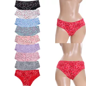 ScarvesMe 12 pack Women's Assorted Color Heart Print Sexy Hipster Panties - Picture 1 of 12