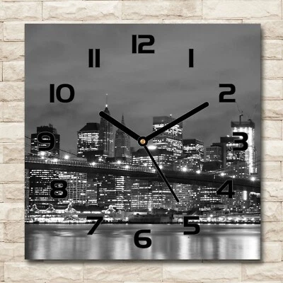 Glass Wall Clock 30x30 Manhattan New York - Image 1 of 4