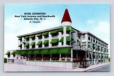 Hotel Lexington New York Avenue Atlantic City New Jersey Street View Postcard
