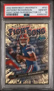2022 Bowman’s Best Fight Song Anthony Richardson 1/1 SUPERFRACTOR PSA 10 Colts - Picture 1 of 2