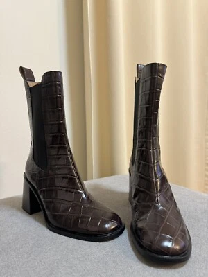 & Other Stories Botas Chelsea de Cuero con Tacón (Marrón) EE. UU. 5 NUEVAS CON ETIQUETAS  Foto 1 de 4