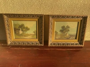 TWO VINTAGE K. SCHMIDT SIGNED LANDSCAPES. OIL ON BOARD FRAMED 13” X 15” - Picture 1 of 13