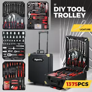 1375PCS DIY Tool Kit Case Trolley Portable Mechanics Toolbox Storage Organiser - Picture 1 of 11