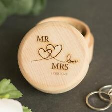 Personalised Wooden Ring Box | Engraved Wedding Keepsake Gift V8