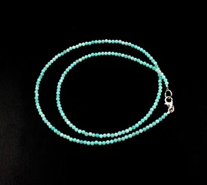 Amazonita Cadena Natural de Piedras Preciosas Facetada Azul Collar Regalo Aprox. - Imagen 1 de 5