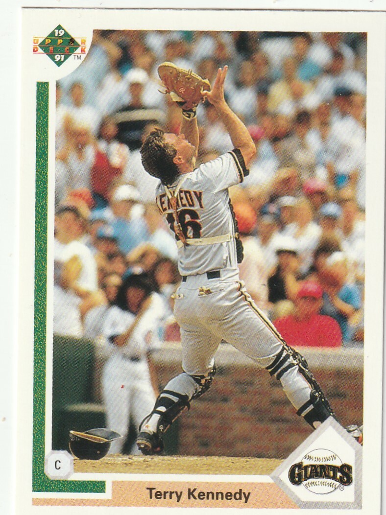 FREE SHIPPING-MINT-1991 Upper Deck Terry Kennedy #404-PLUS GIANTS BONUS CARDS