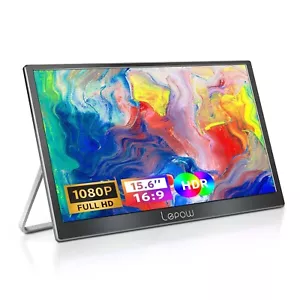 LEPOW C2 FHD 1080p 15" Portable Monitor HDMI + USB-C w/Folding Cover Stand A - Picture 1 of 14