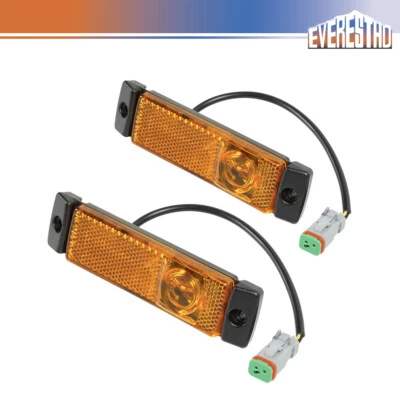 Par de luces laterales para parachoques delantero Kenworth T880 2014-up con arnés LED ámbar Foto 1 de 4