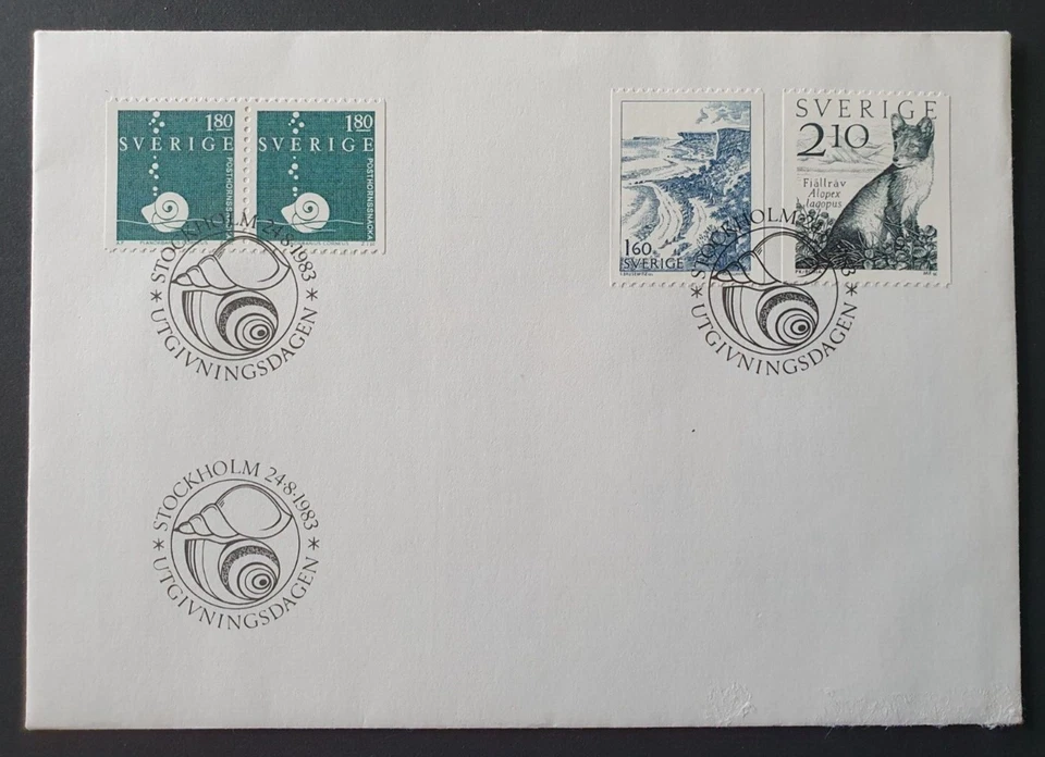 1983 SUECIA SVERIGE SUECIA POLAR FOX & STORA KARSLO FDC USADO Foto 1 de 1