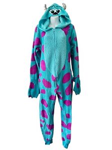 Disney Pixar Monsters Inc Sully Pajamas One Piece Costume Union Suit Hooded L/XL