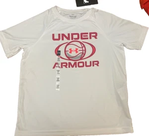 Under Armour Youth XS boy's 5 performance red white Dri-fit top shirt baseball - Picture 1 of 3