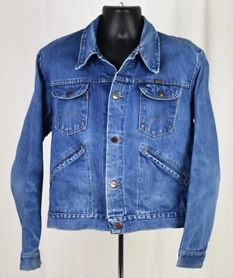 Винтажная джинсовая куртка дальнобойщика MAVERICK Blue Bell сделано в США Sanforset средний размер 40 42 - Изображение 1 из 4