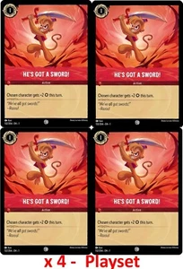 Disney Lorcana TCG - Playset x4 - He's Got a Sword 132/204 NM Non-Foil 4x - Picture 1 of 2