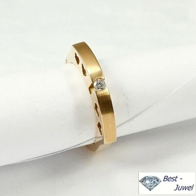 Herz-Ring in 585 Gold 14 Karat mit 1 Diamant Brillant 0,07 ct.w.si - Bild 1 von 3