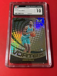 2023-24 Panini Revolution Brandon Miller RC Rookie Vortex SP CGC 10 GEM - Picture 1 of 2