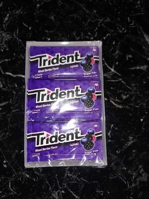 Trident Mixed Berry Goma Sin Azúcar 12 paquetes de 5 piezas cada uno  Foto 1 de 2