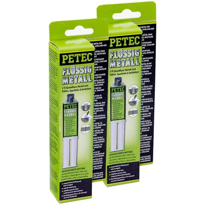 2x 25 ml Petec Kleber Flüssigmetall SB 2-Komponenten Metall Epoxydharz 97425