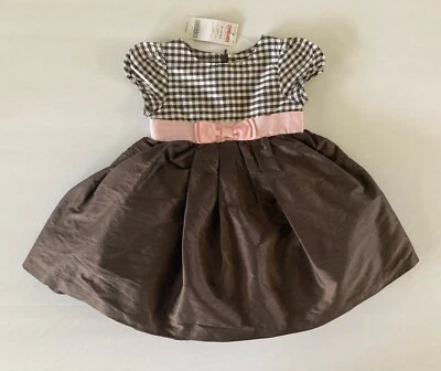 Nuevo con etiquetas Vestido de Pascua Gymboree Celebrar Primavera 18-24 Meses Marrón Guinga Seda Foto 1 de 3