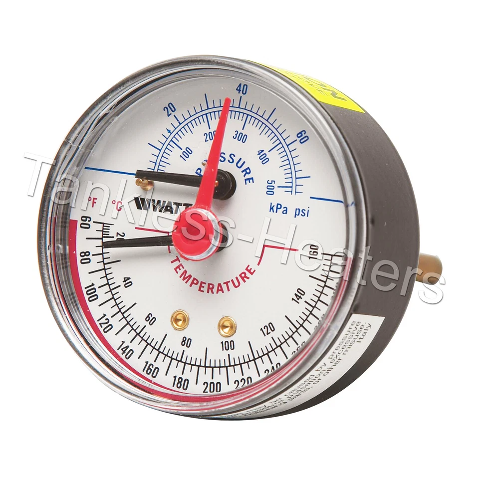 WATTS LFDPTG3-2 1/2 #0121685, 2-1/2" Dial Pressure & Temperature Gauge 0-200 PSI - Image 1 of 1