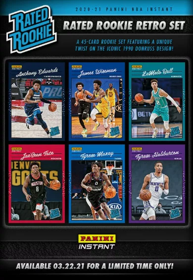 2020-21 PANINI INSTANT NBA RATED ROOKIE RETRO 45 CARD SET ANTHONY EDWARDS - Image 1 of 1