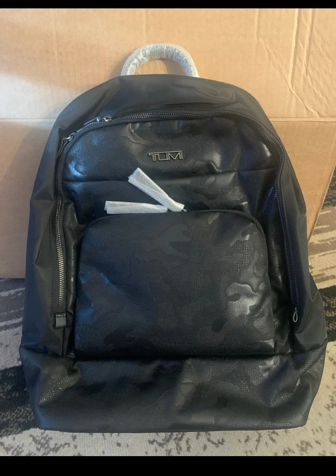 TUMI International Black Camouflage 15" Laptop Backpack-Trolley Pass Sleeve, NWT - Image 1 of 4