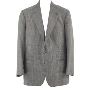 Ermenegildo Zegna Sz 56? Black Tan Plaid Multi 2 Button Wool Blend? Jacket - Picture 1 of 7