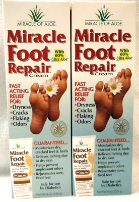 2 - Crema reparadora de pies milagrosa Miracle of Aloe con 60 % aloe, 8 oz **ENVÍO RÁPIDO** Foto 1 de 4