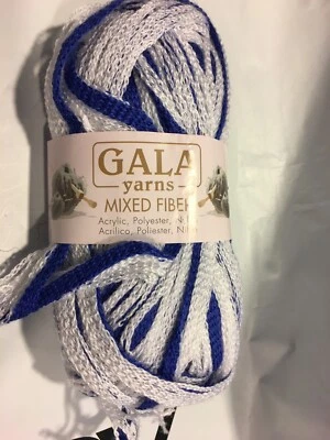 GALA AZUL BLANCO CINTA GANCHILLO TEJIDO TEJIDO DISEÑO HILO FIBRA ARTESANÍA 50G Foto 1 de 2