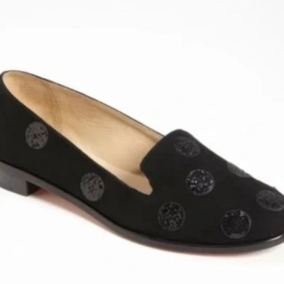 Mocasines para mujer Kate Spade negros a lunares Carissa negro gamuza brillo talla 9 Foto 1 de 4