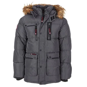 Canada Weather Gear Men's Fur Hooded Puffer Jacket - SIZE LARGE - CHARCOAL - Picture 1 of 3