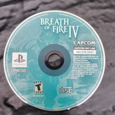 Breath of Fire IV PS1 SLUS-01324 Sony PlayStation 1 RPG Disc Only Tested NTSC - Image 1 of 3