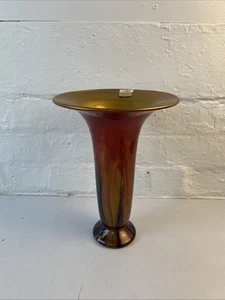 Beautiful Orange & Purple Lava Effect Ambiente Zwiesel Lipped Vase | 11" #232 - Picture 1 of 6