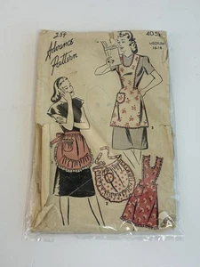Apron Pattern Vintage 40s Advance 4054 Size Med 16-18 Sewing Pattern - Picture 1 of 2