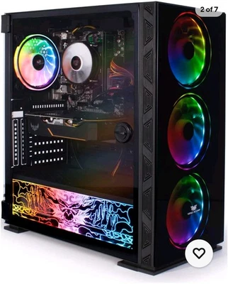 Gaming PC Computer Intel Quad i3 8GB RAM 500GB HDD WINDOWS 10 2GB GT710 RGB WiFi - Image 1 of 2