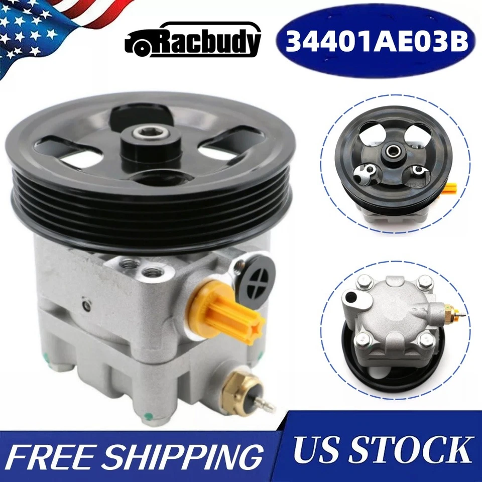 Power Steering Pump w/ Pulley For 2000-2004 Subaru Legacy Outback #34401AE03B US Foto 1 de 4