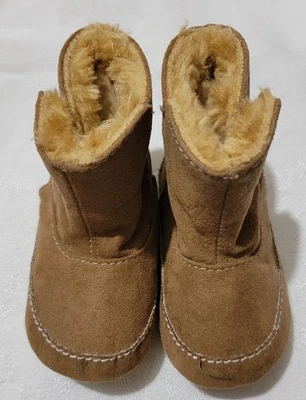 KOALA KIDS SIZE 3 TODDLER SLIP ON BOOTIES/CHESTNUT FAUX FUR/TOYS R US - Image 1 of 4