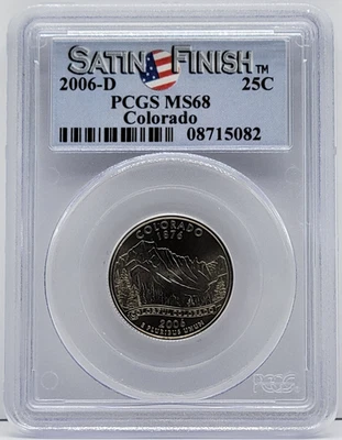 2006-D Colorado State Washington Quarter, 25c, Satin Finish - Graded PCGS MS68 - Image 1 of 2